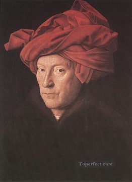  turbante Pintura - Hombre con turbante Renacimiento Jan van Eyck